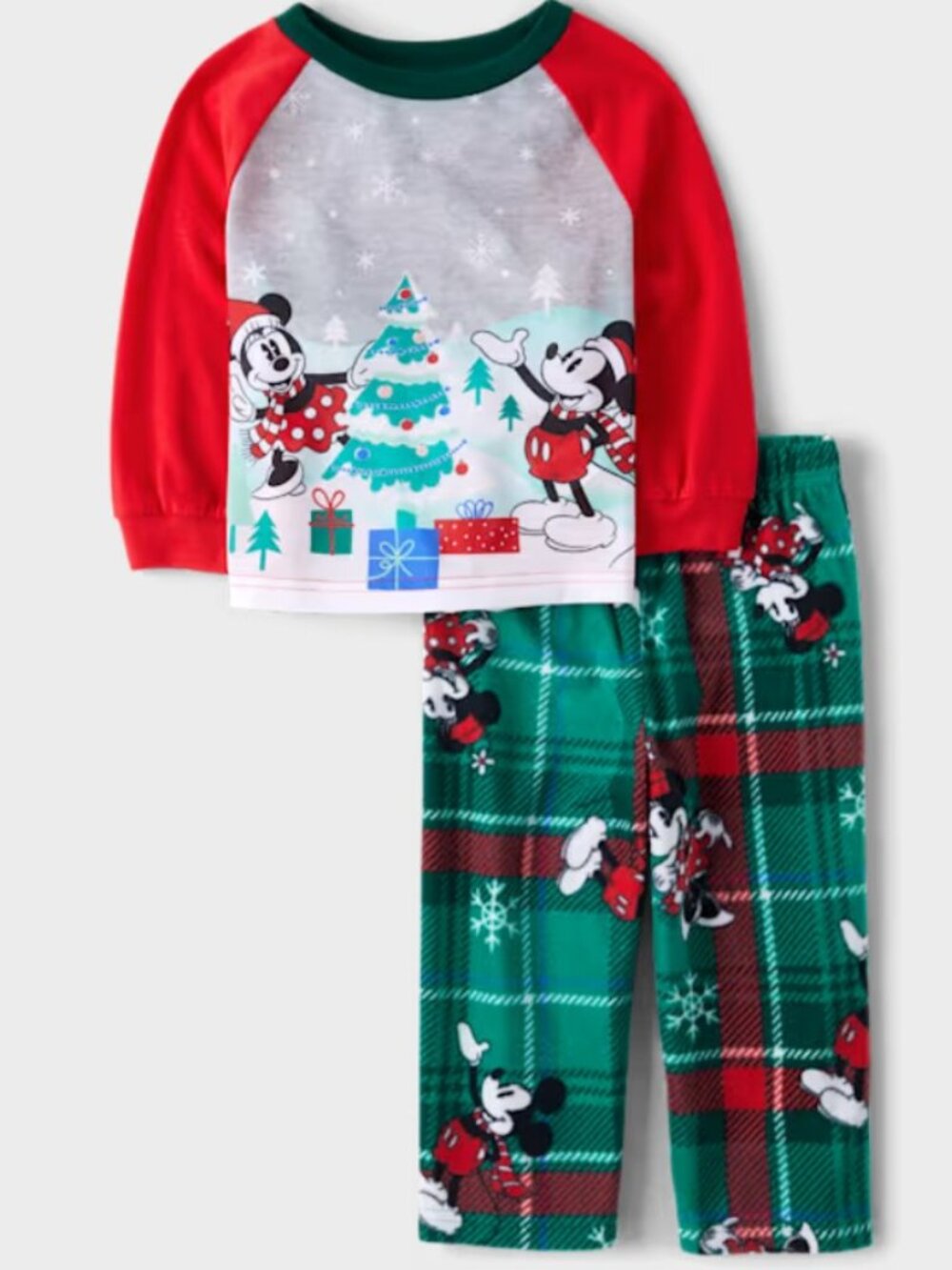 NWT The Children's Place Mickey Mouse Holiday Pajamas - 2 Pc 18-24months
